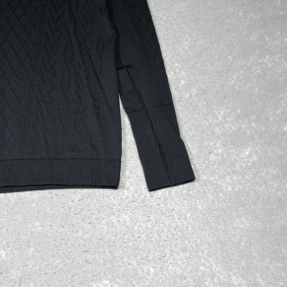 Lululemon Rest Less Pullover Hoodie Shirt Womens Size 8 Black Textured Stretch - Picture 4 of 9